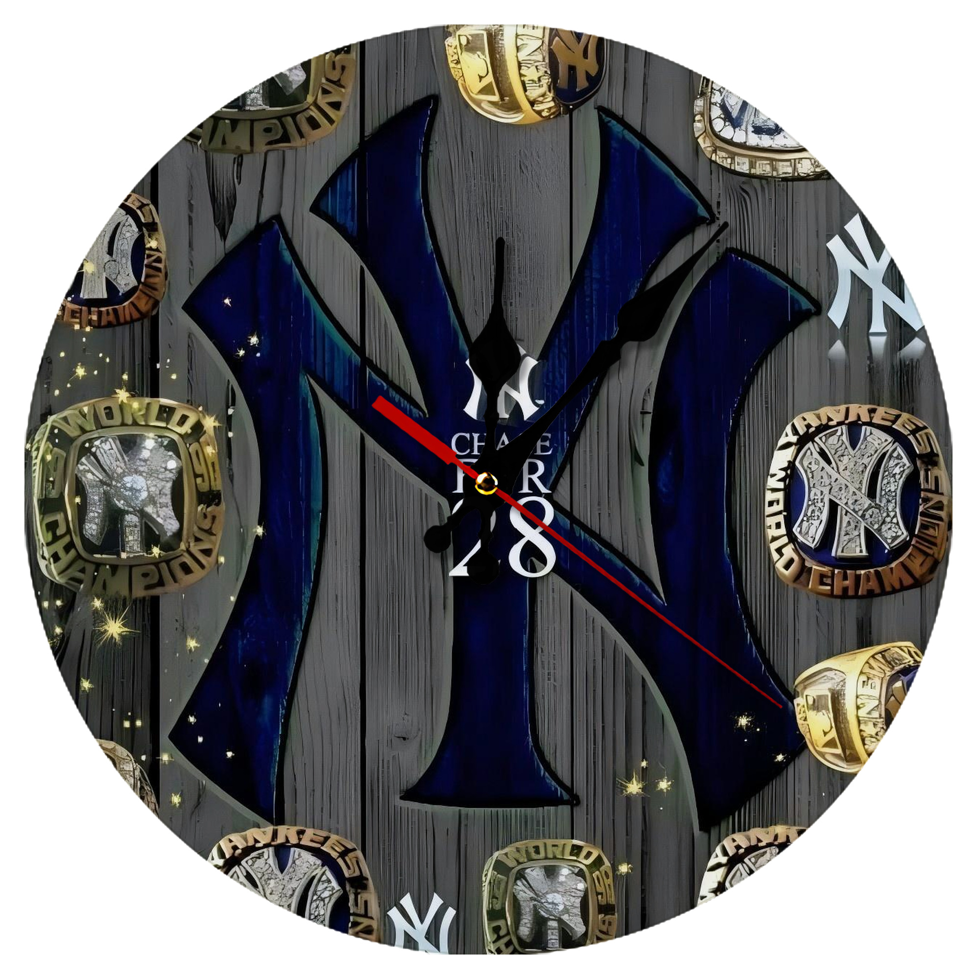 New York Yankees 209 Silent Round Wall Clock – Modern & Stylish DIY Design, Durable Wood Construction, Easy To Install – Perfect For Office, Bedroom, Living Room, And More